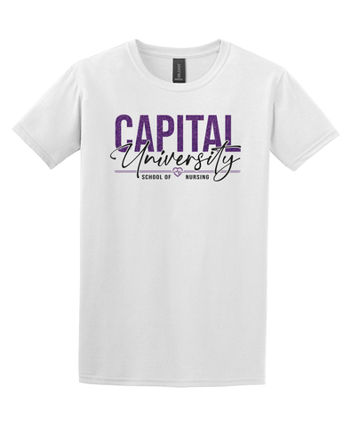 PURPLE GLITTER White Soft Tshirt