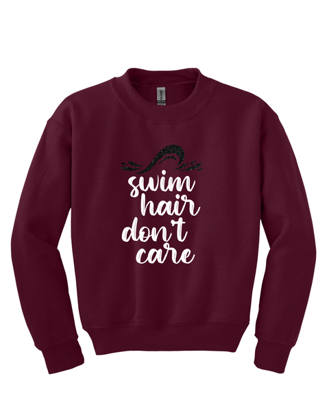 Black Glitter SWIM HAIR Classic Fit Crewneck Sweatshirt